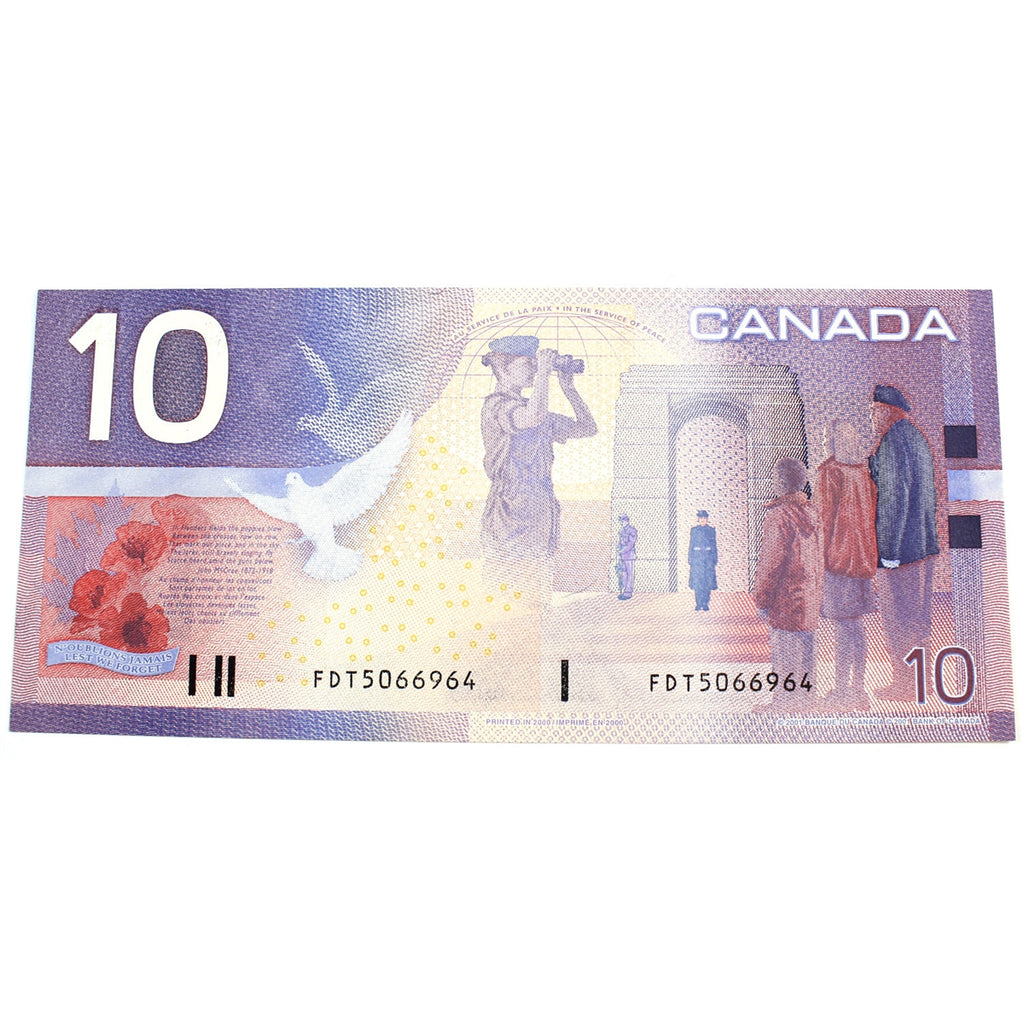 BC-63a 2000 Canada $10 Knight-Thiessen, FDT, CUNC