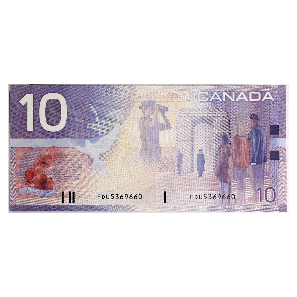 BC-63a 2000 Canada $10 Knight-Thiessen, FDU, CUNC