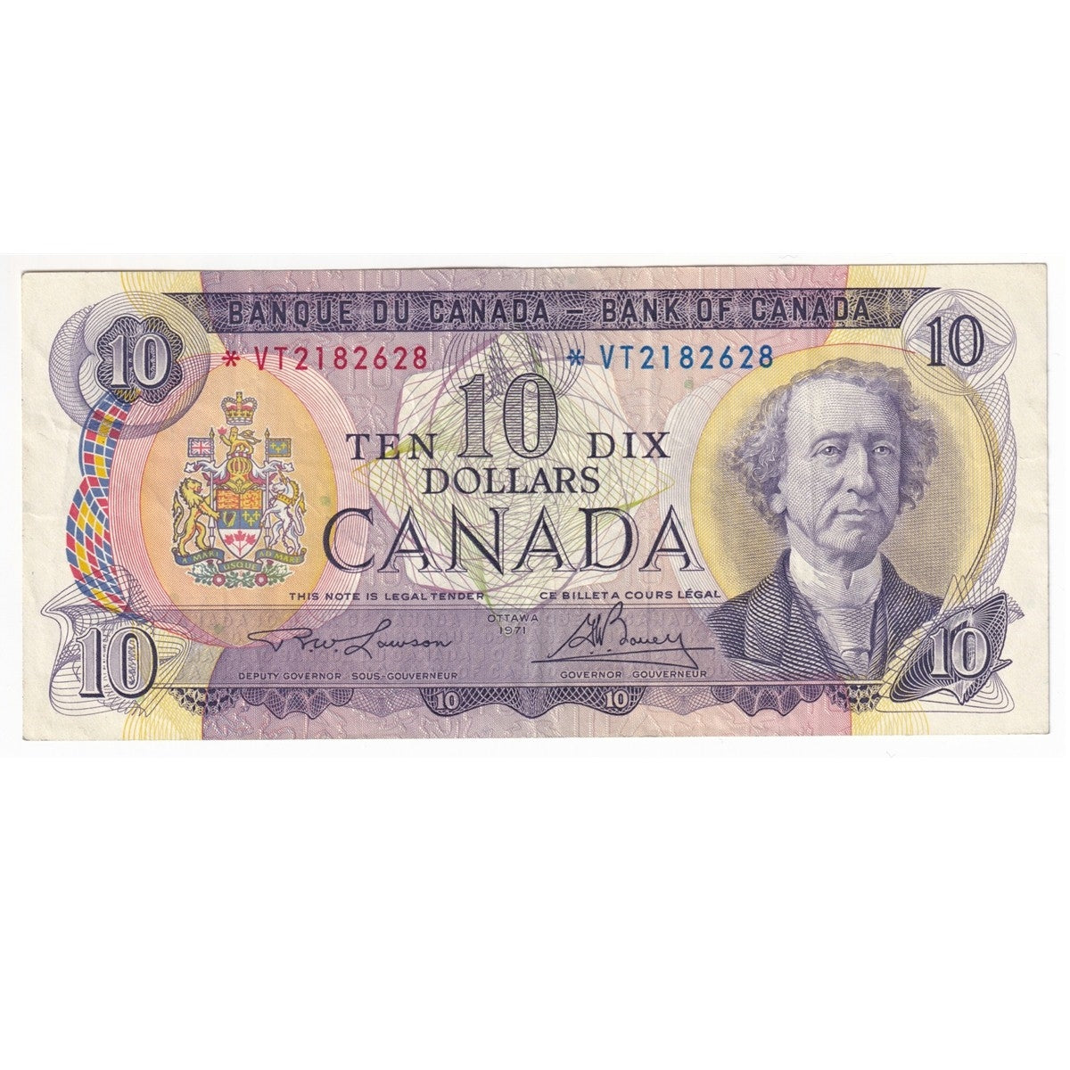 BC-49cA 1971 Canada $10 Lawson-Bouey, *VT, VF