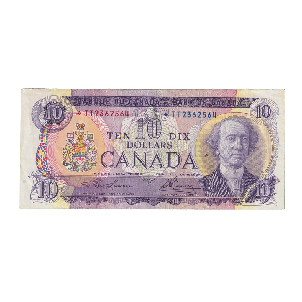 BC-49cA 1971 Canada $10 Lawson-Bouey, *TT, VF-EF