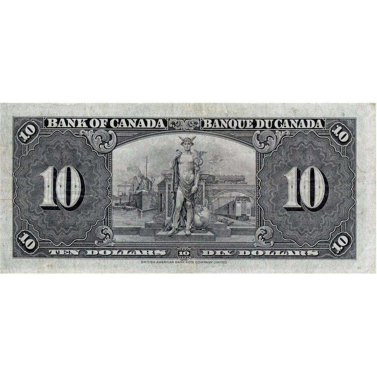 BC-24b 1937 Canada $10 Gordon-Towers, R/D, VF