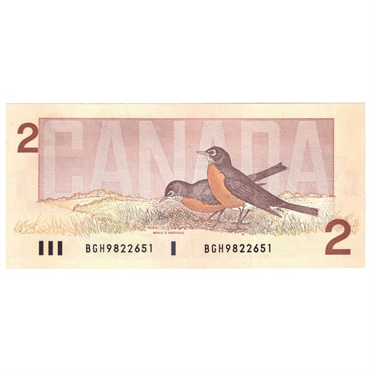 BC-55b 1986 Canada $2 Thiessen-Crow, BGH, AU