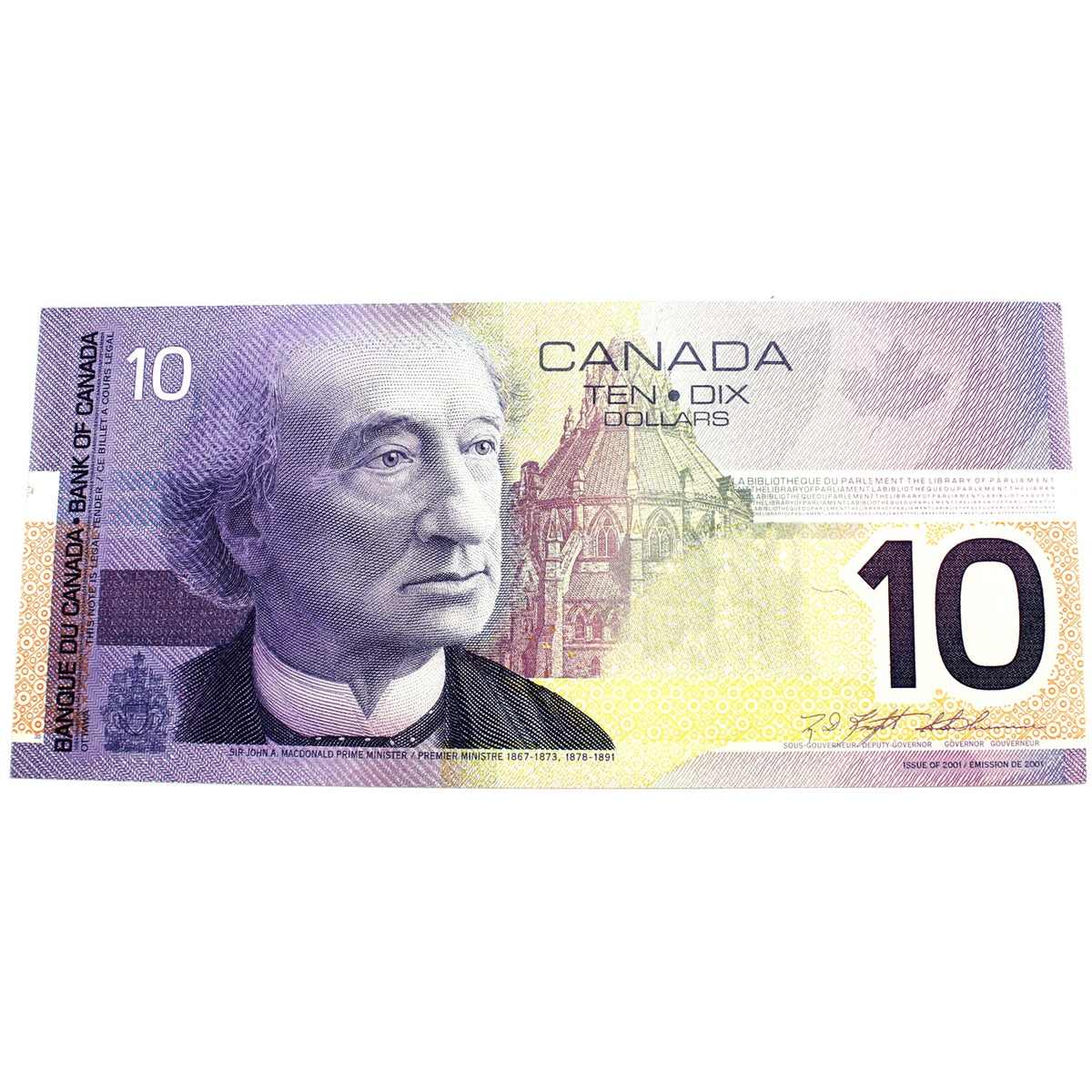 BC-63a 2000 Canada $10 Knight-Thiessen, FDT, AU-UNC