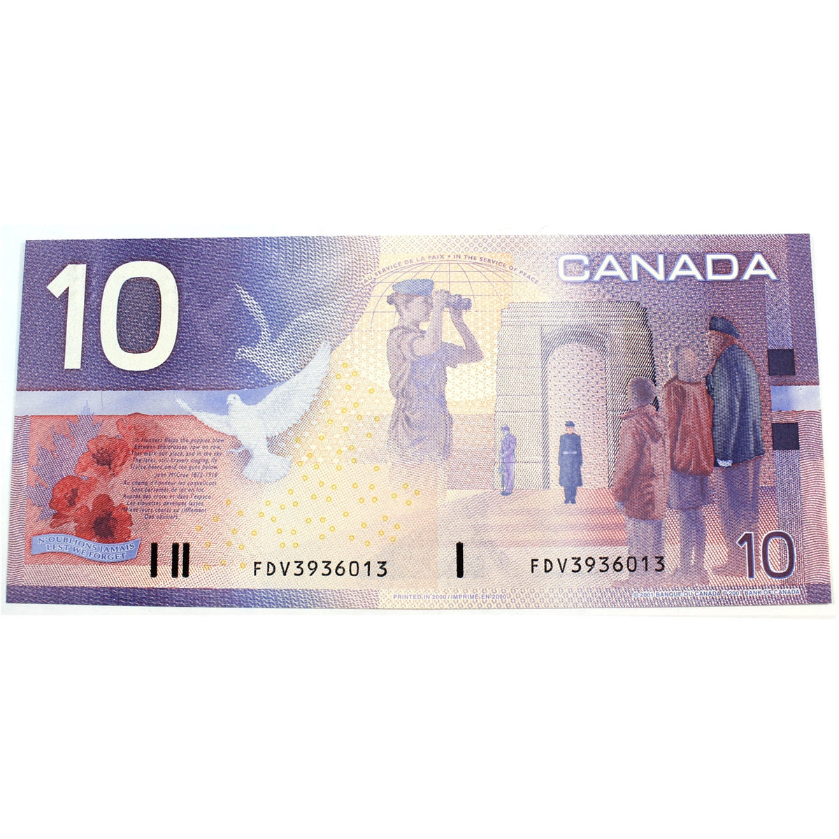 BC-63a 2000 Canada $10 Knight-Thiessen, FDV, CUNC