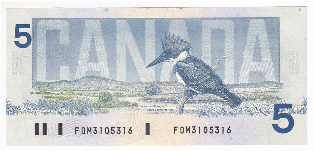 BC-56b 1986 Canada $5 Thiessen-Crow, FOM, AU