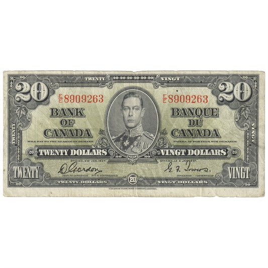 BC-25b 1937 Canada $20 Gordon-Towers, E/E, F