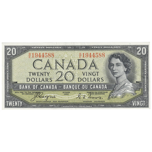 BC-33a 1954 Canada $20 Coyne-Towers, Devil's Face, B/E, EF-AU