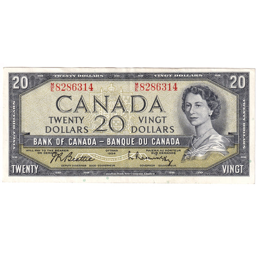 BC-41b 1954 Canada $20 Beattie-Rasminsky, M/E, EF