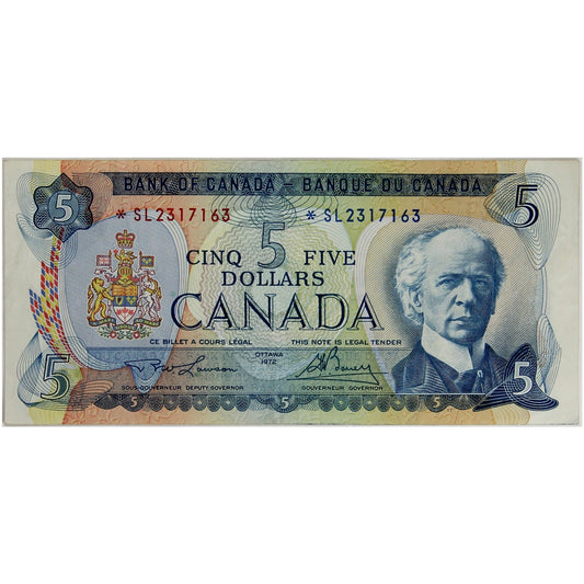 BC-48bA 1972 Canada $5 Lawson-Bouey, *SL, VF