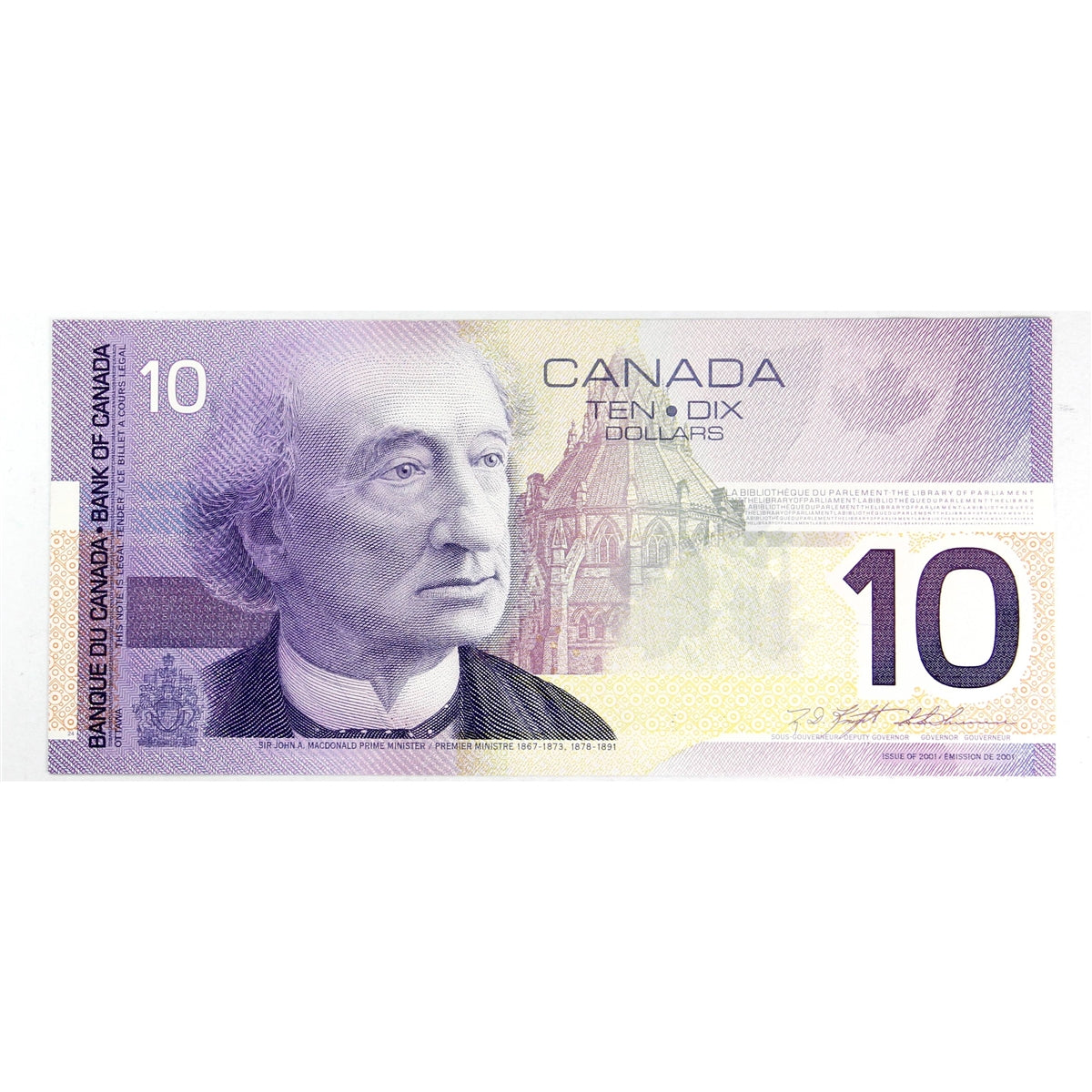 BC-63aA 2000 Canada $10 Knight-Thiessen, FDT (9.00M-9.60M), UNC