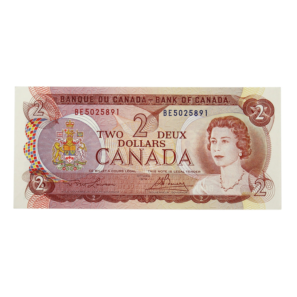 BC-47a 1974 Canada $2 Lawson-Bouey, BE, EF