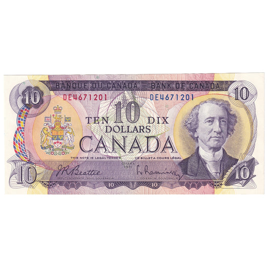 BC-49a 1971 Canada $10 Beattie-Rasminsky, DE, AU