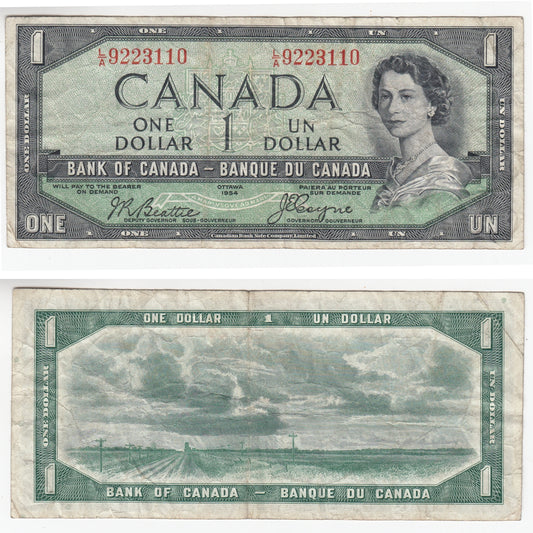 BC-29b 1954 Canada $1 Beattie-Coyne, Devil's Face, L/A, VF