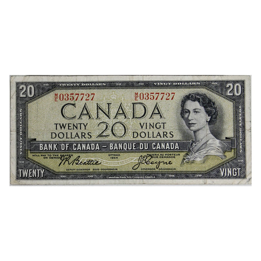 BC-41a 1954 Canada $20 Beattie-Coyne, M/E, VF