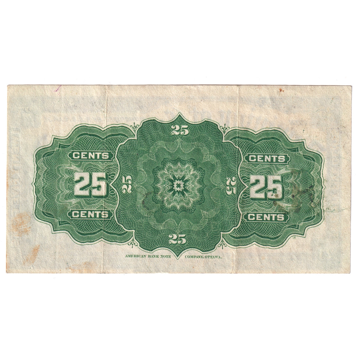 DC-15c 1900 Dominion 25-cent Shinplaster, Saunders, EF