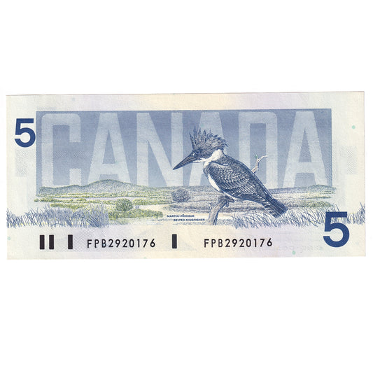 BC-56b 1986 Canada $5 Thiessen-Crow, FPB, AU-UNC