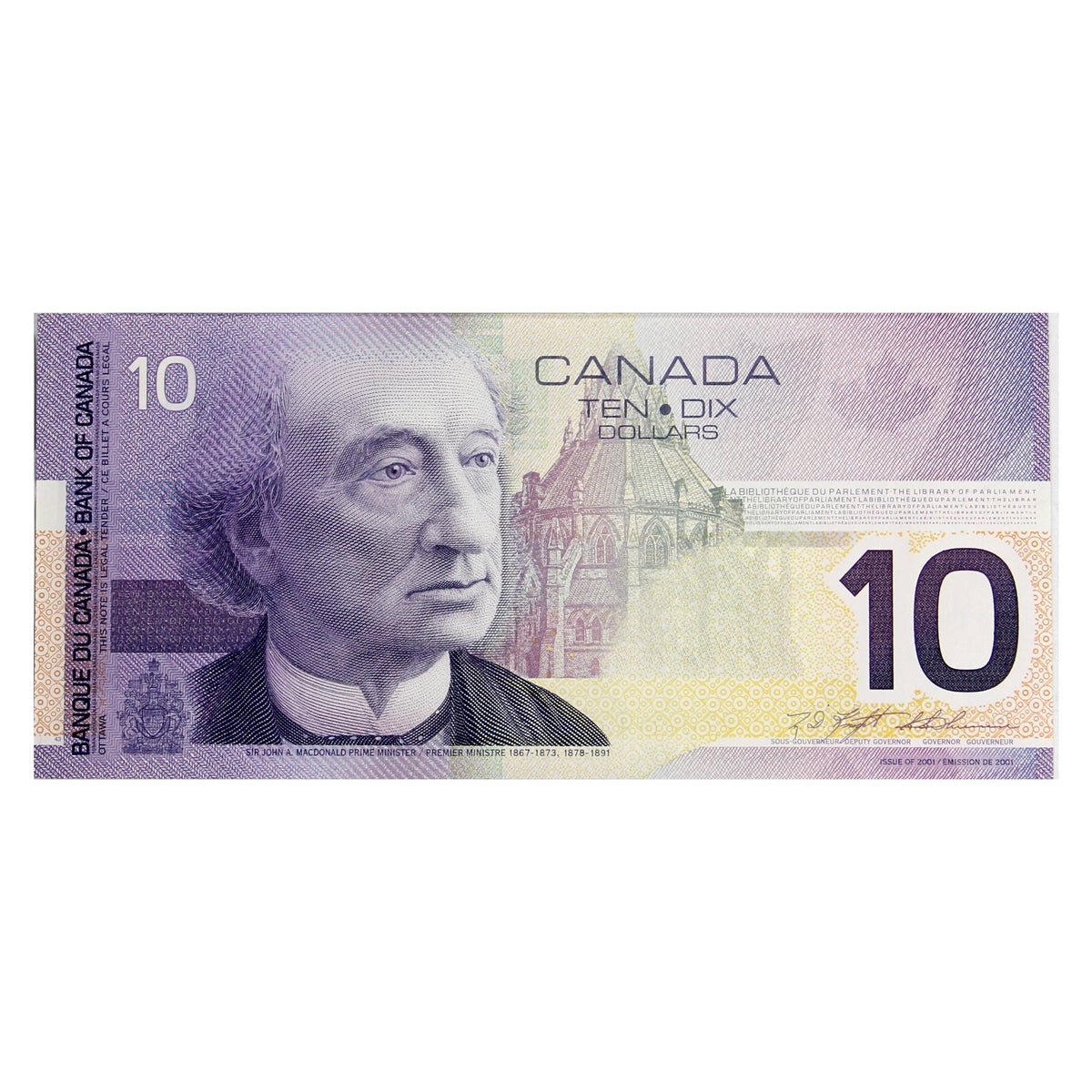 BC-63a 2000 Canada $10 Knight-Thiessen, FDU, AU-UNC