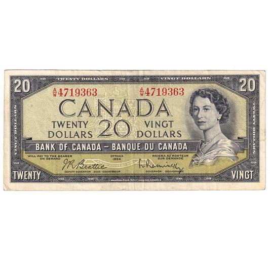 BC-41b 1954 Canada $20 Beattie-Rasminsky, A/W, F-VF