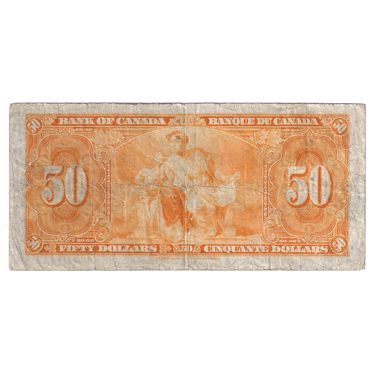 BC-26b 1937 Canada $50 Gordon-Towers, B/H, Circ