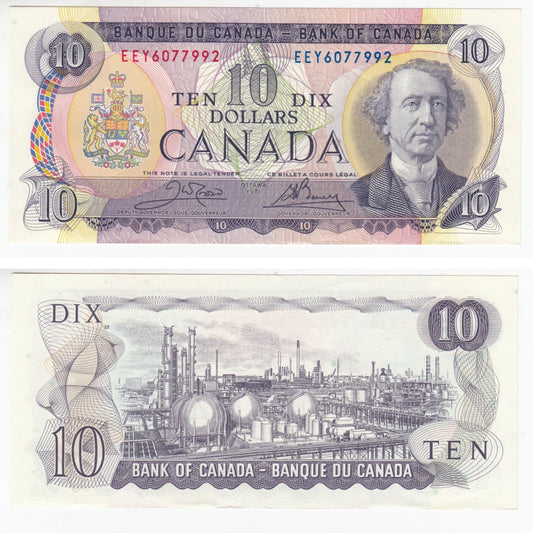 BC-49d 1971 Canada $10 Crow-Bouey, EEY, AU-UNC