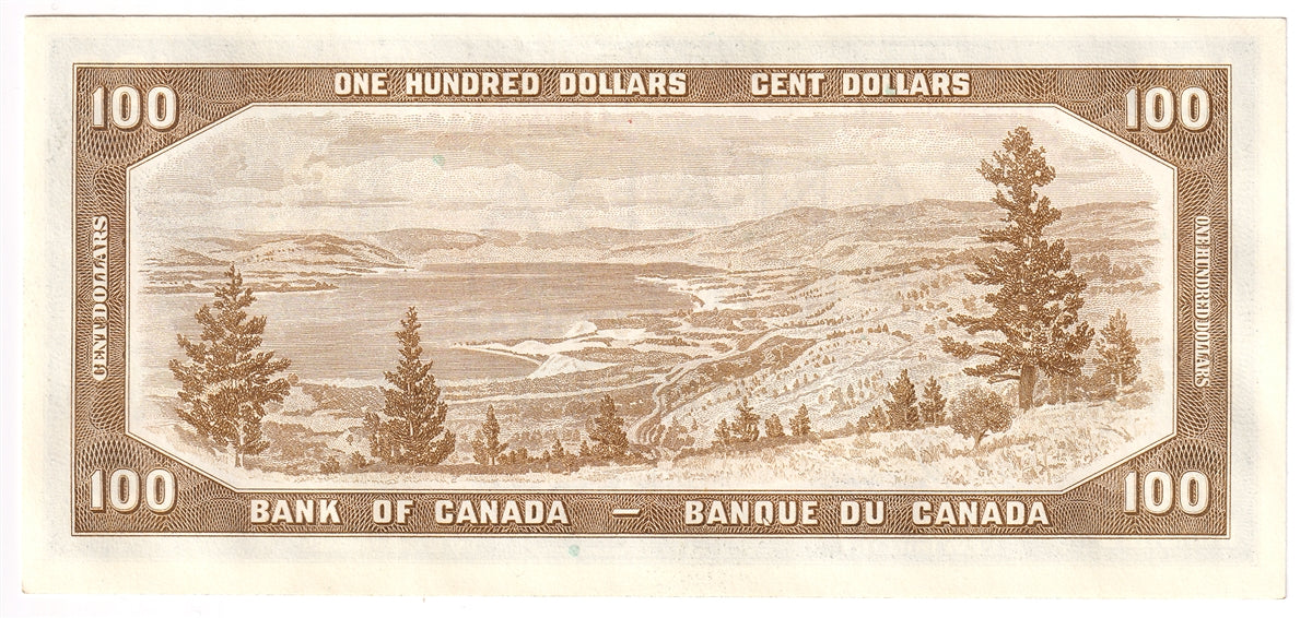 BC-43b 1954 Canada $100 Beattie-Rasminsky, B/J, AU-UNC