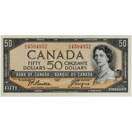 BC-42a 1954 Canada $50 Beattie-Coyne, A/H, EF-AU