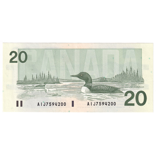 BC-58a-ii 1991 Canada $20 Thiessen-Crow, AIJ, UNC