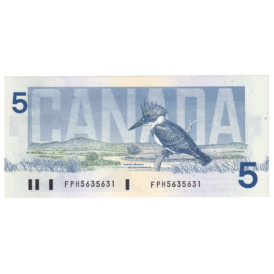 BC-56b 1986 Canada $5 Thiessen-Crow, FPH, AU-UNC