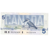 BC-56c 1986 Canada $5 Bonin-Thiessen, GOJ, AU-UNC