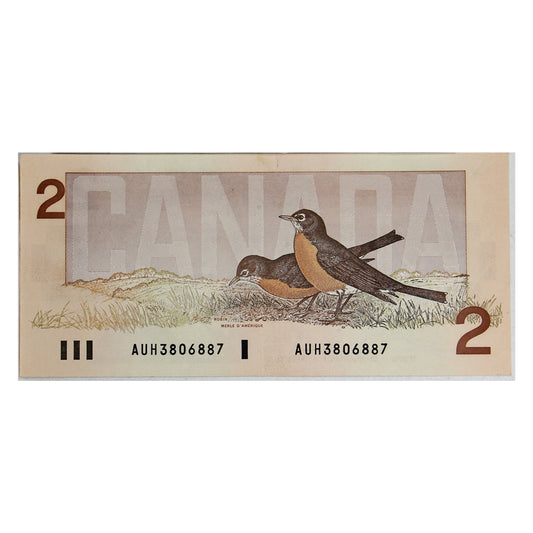 BC-55a 1986 Canada $2 Crow-Bouey, AUH, VF-EF