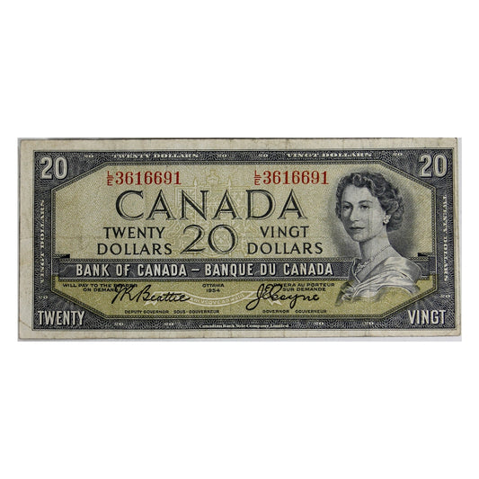 BC-41a 1954 Canada $20 Beattie-Coyne, L/E, F-VF