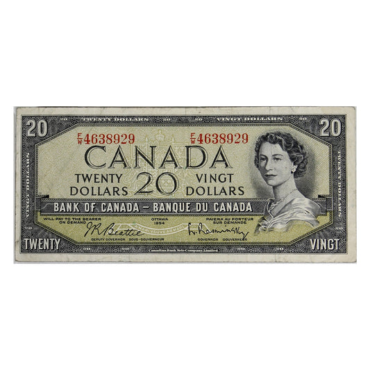 BC-41b 1954 Canada $20 Beattie-Rasminsky, F/W, F-VF