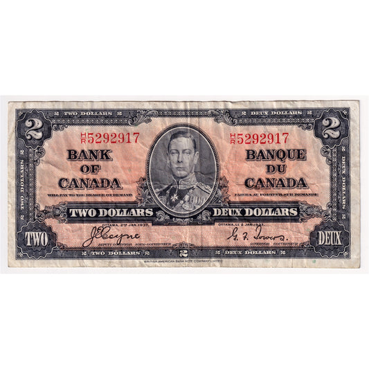 BC-22c 1937 Canada $2 Coyne-Towers, H/R, VF