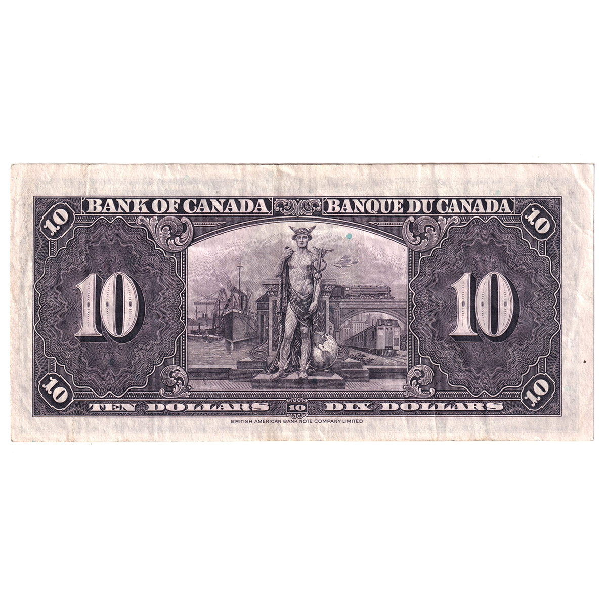 BC-24b 1937 Canada $10 Gordon-Towers, E/D, VF-EF