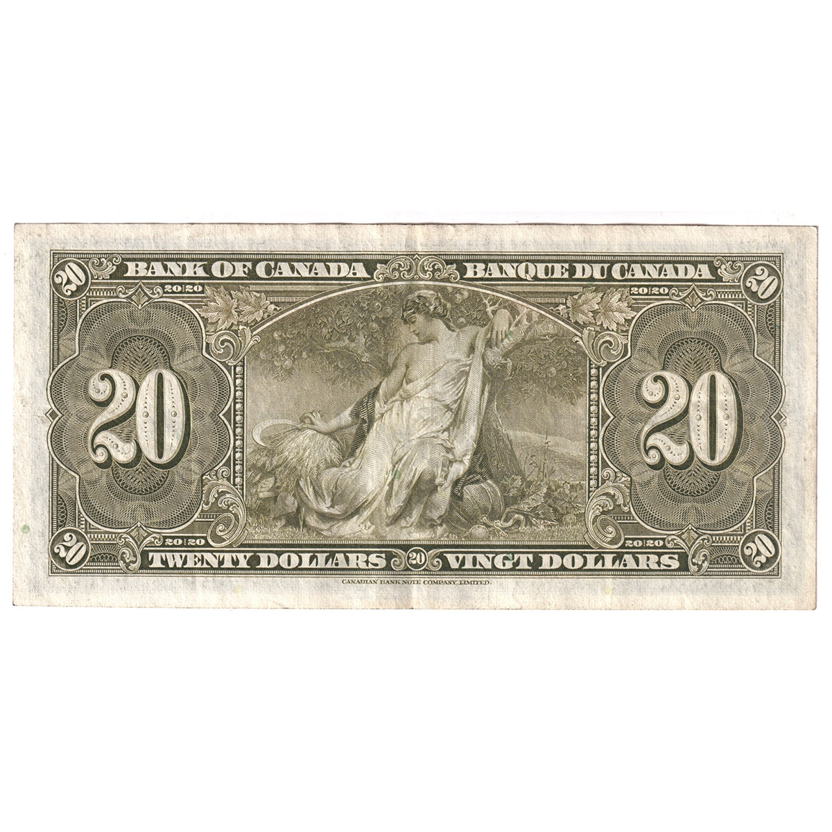 BC-25b 1937 Canada $20 Gordon-Towers, H/E, VF-EF