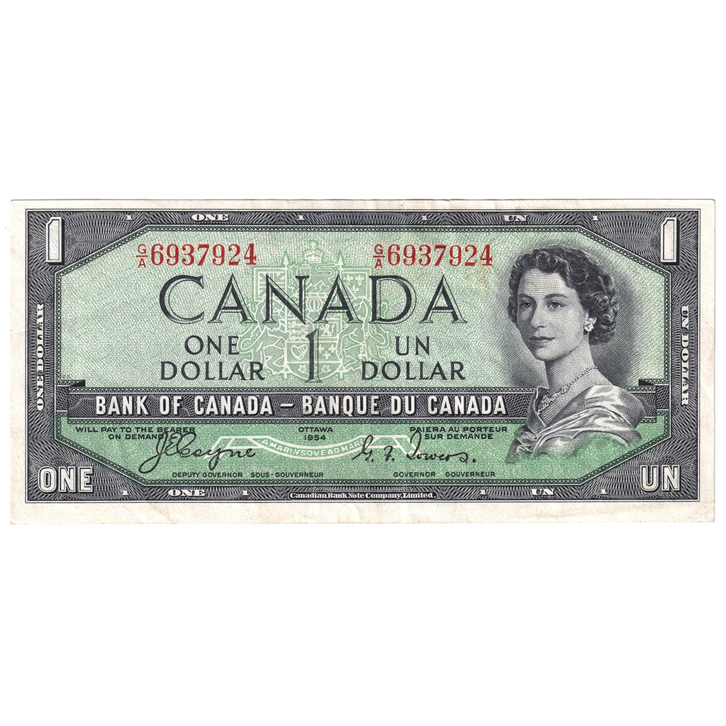 BC-29a 1954 Canada $1 Coyne-Towers, Devil's Face, G/A, VF-EF