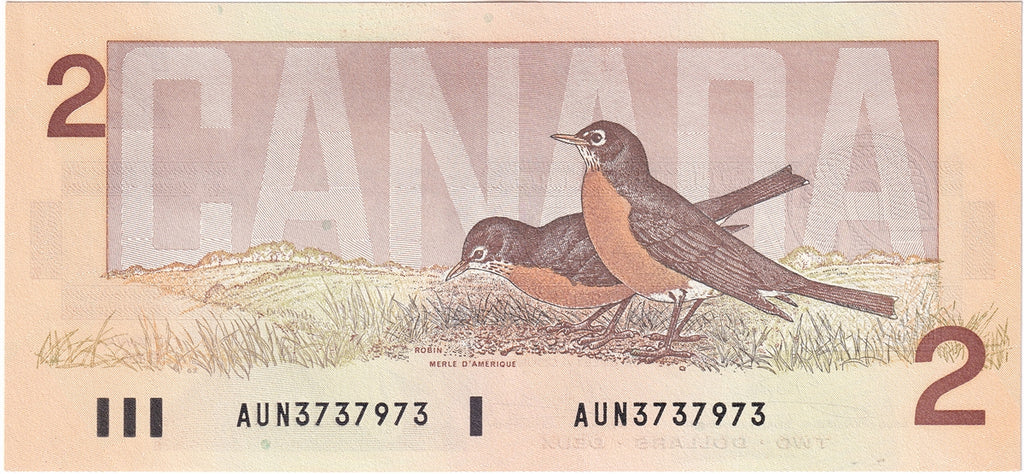 BC-55a 1986 Canada $2 Crow-Bouey, AUN, AU-UNC