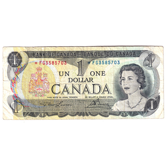 BC-46aA 1973 Canada $1 Lawson-Bouey, *FG, Circ