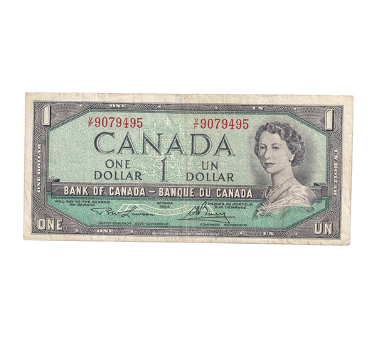 BC-37d 1954 Canada $1 Lawson-Bouey, V/F, F-VF