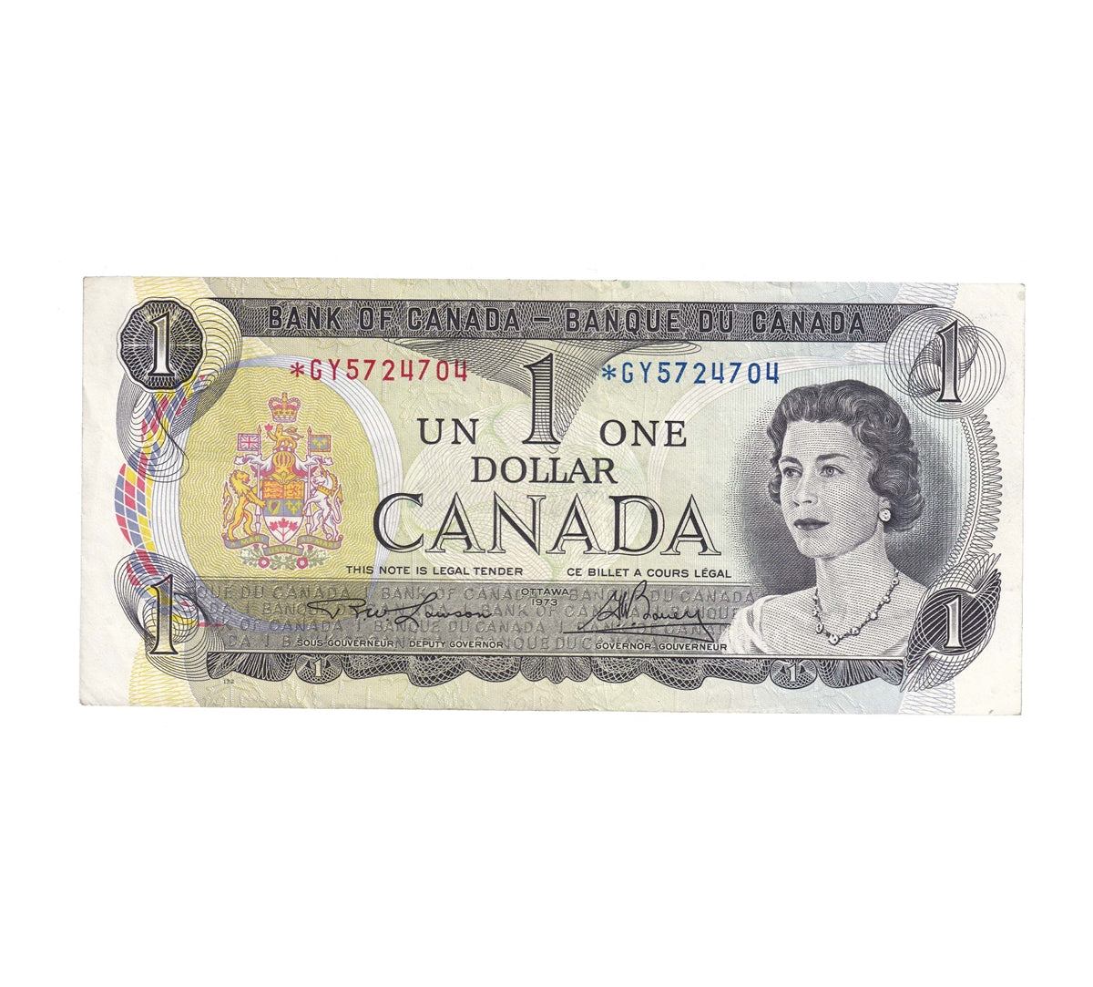 BC-46aA 1973 Canada $1 Lawson-Bouey, *GY, EF-AU