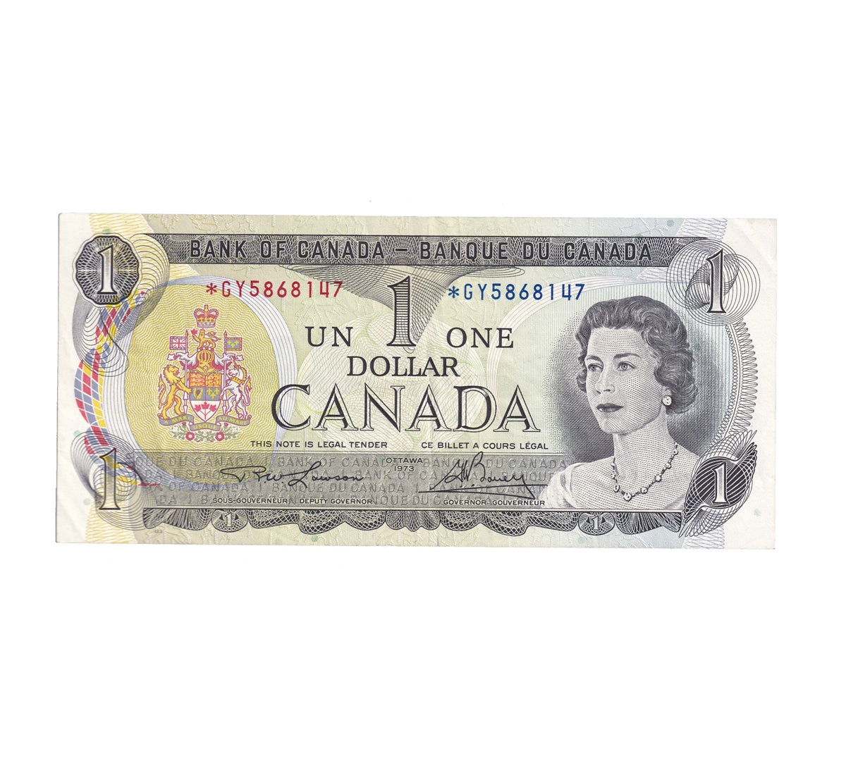 BC-46aA 1973 Canada $1 Lawson-Bouey, *GY, EF