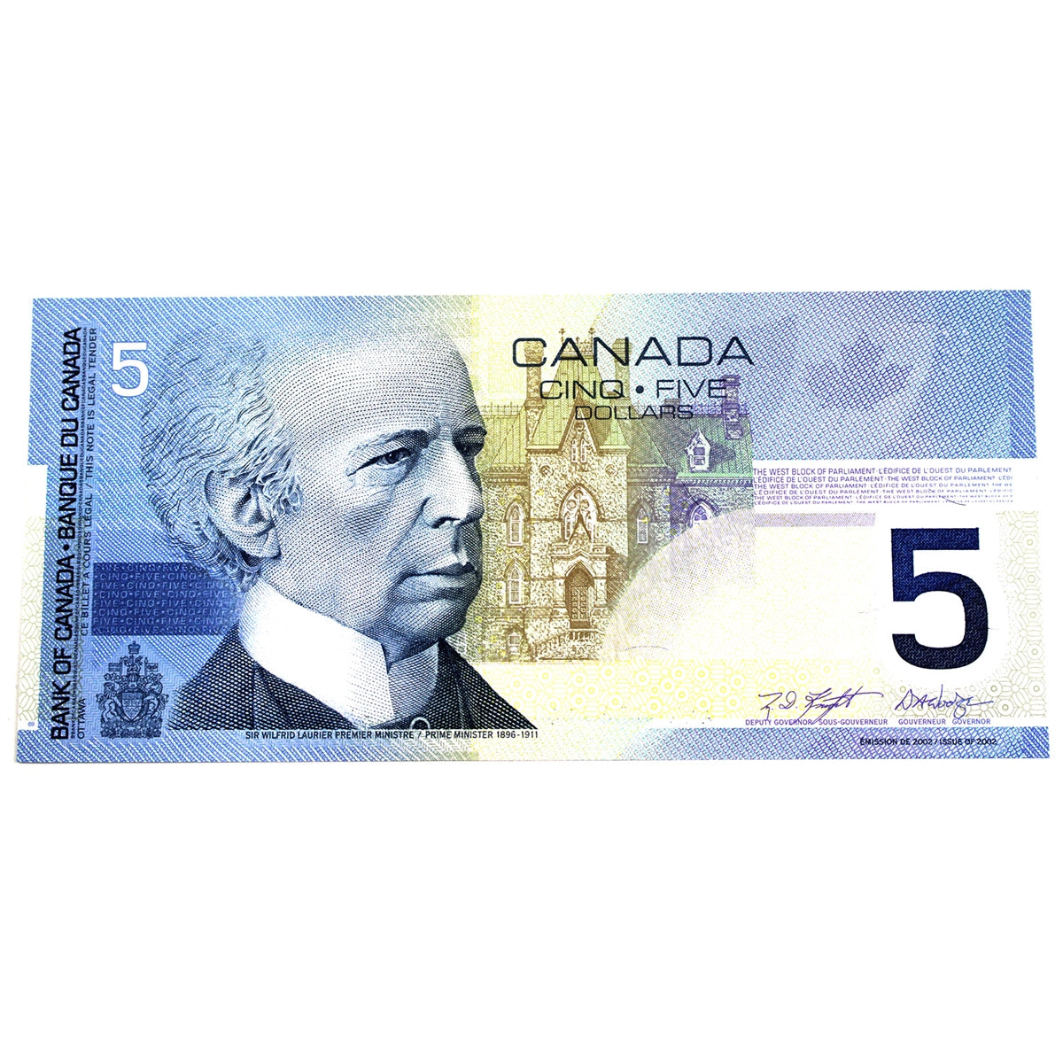 BC-62a 2001 Canada $5 Knight-Dodge, ANW, AU-UNC