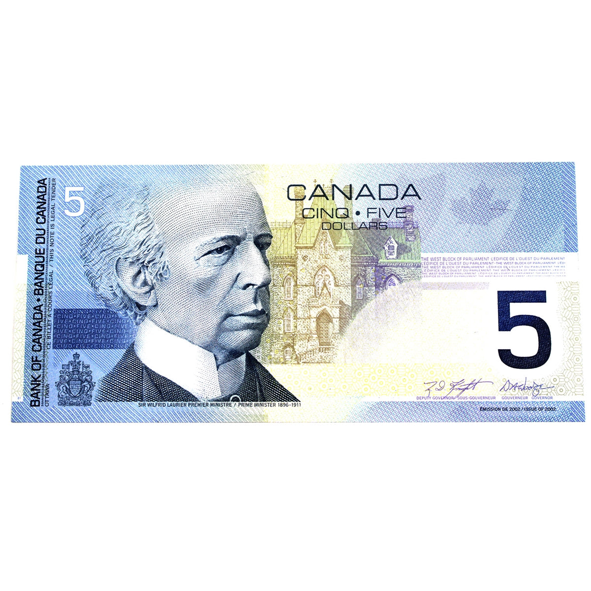 BC-62a 2001 Canada $5 Knight-Dodge, AOA, AU-UNC