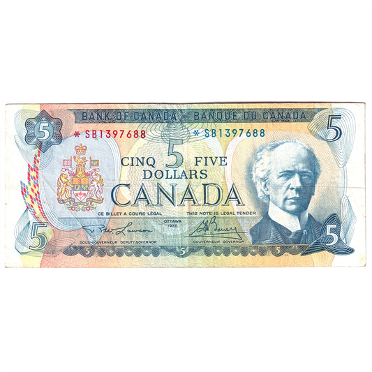 BC-48bA 1972 Canada $5 Lawson-Bouey, *SB Below 1.6M, Circ