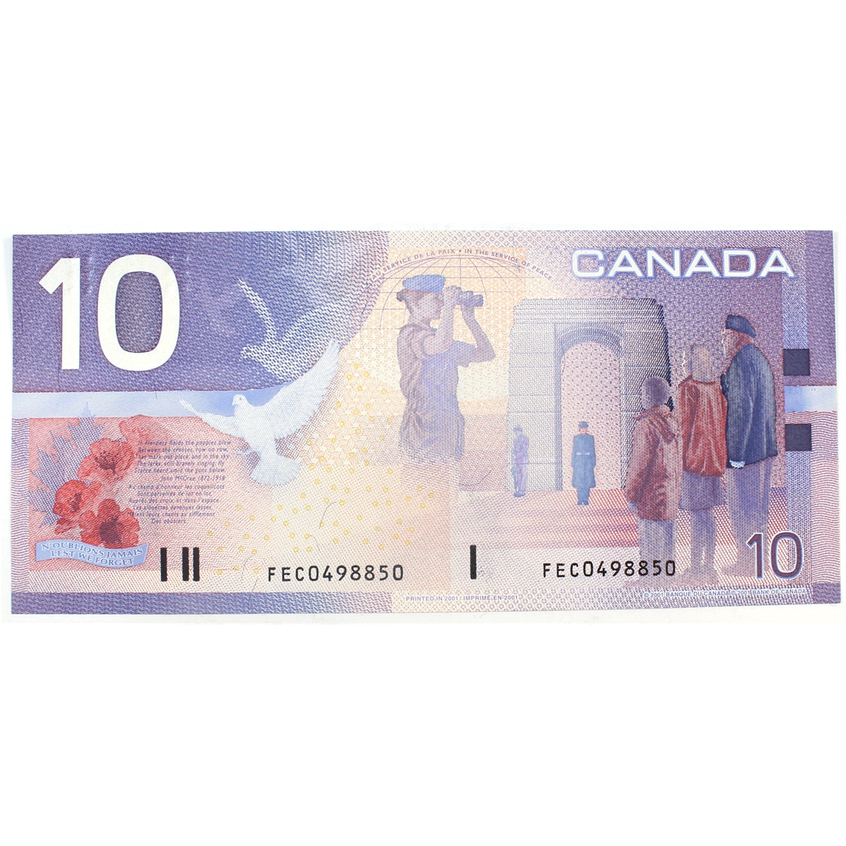 BC-63b 2001 Canada $10 Knight-Dodge, FEC, AU-UNC