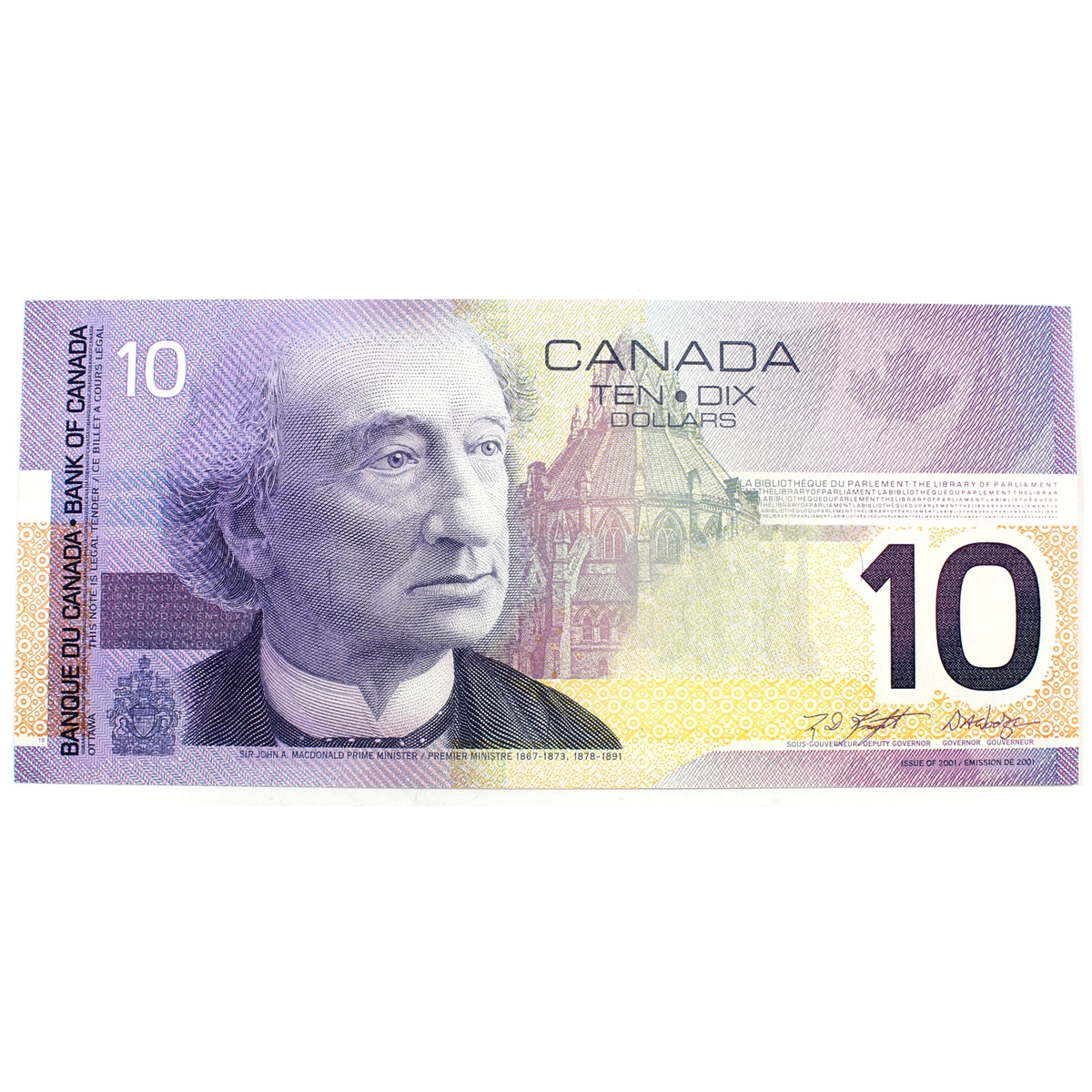 BC-63b 2001 Canada $10 Knight-Dodge, FEC, AU-UNC