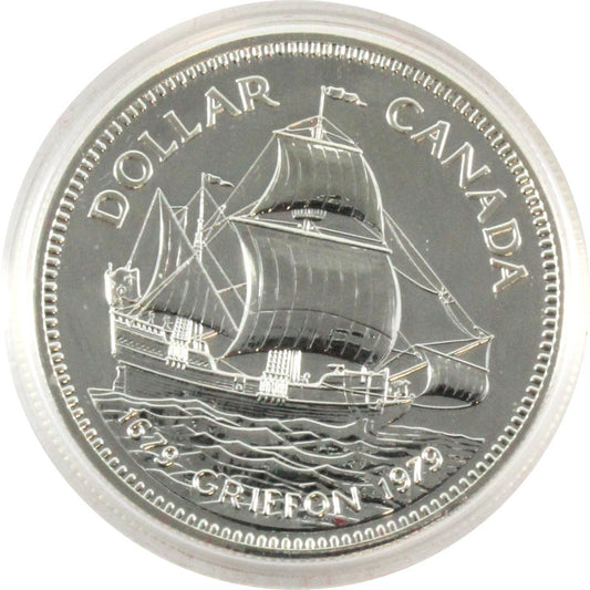 1979 Canada Commercial Ship Voyage Anniversary Specimen Silver Dollar