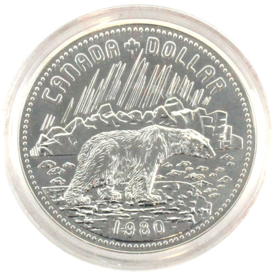 1980 Transfer of Arctic Islands to Canada Specimen Silver Dollar