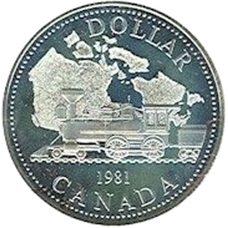 1981 Canada Trans-Canada Railway Centennial Proof .50 Silver Dollar