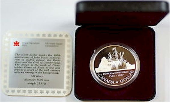 1987 Canada North West Passage Expedition Proof .50 Silver Dollar